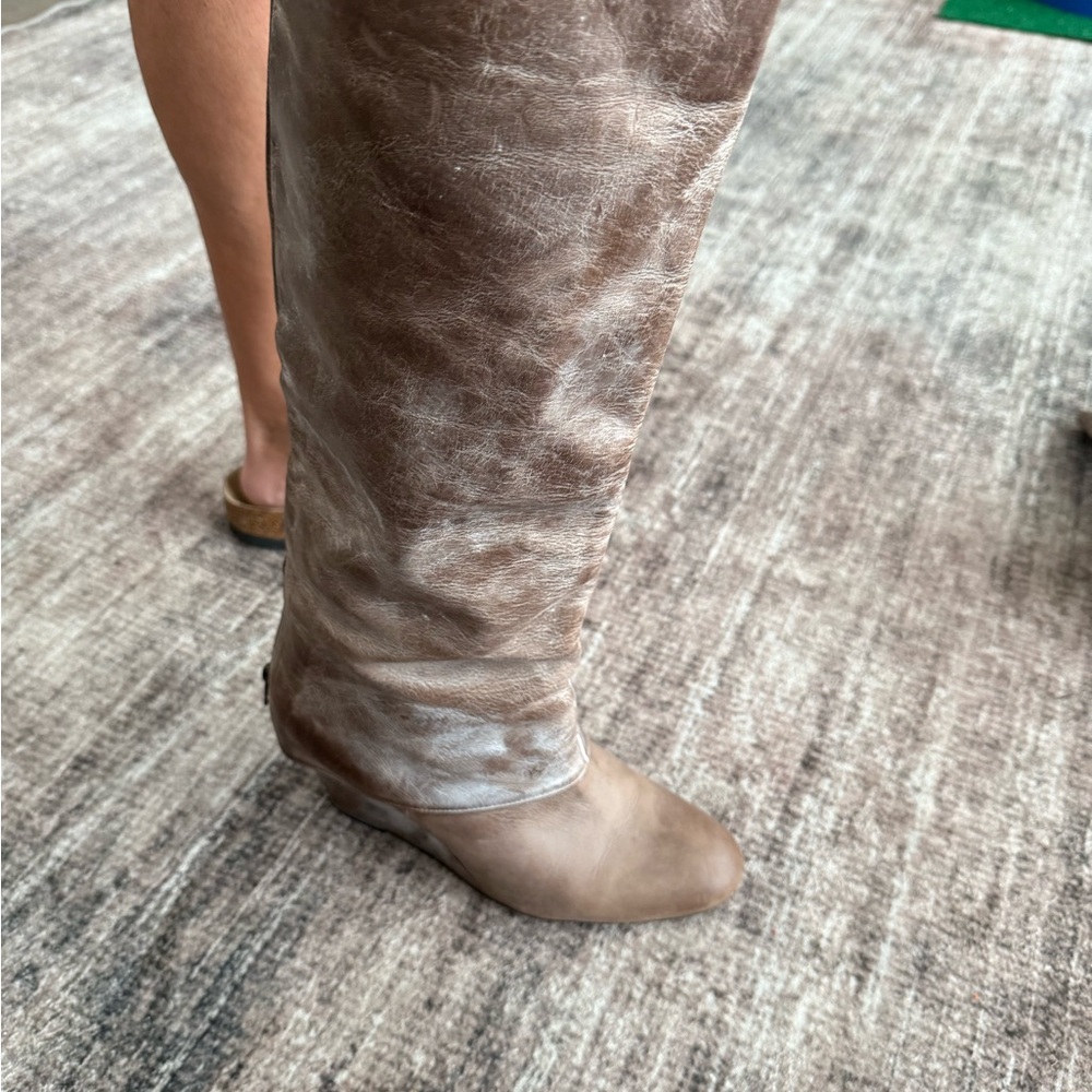 Brown Leather Knee-High Boots